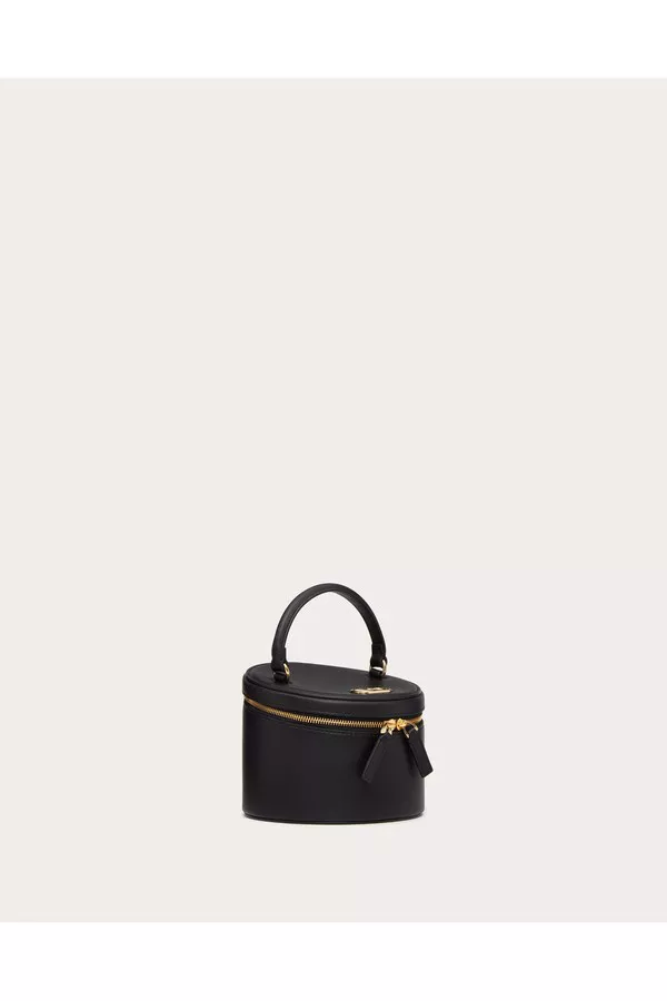 VALENTINOのBeauty Case♪★ VLOGO SIGNATURE★【完売前に!】 Mini Vlogo Signature Calfskin Jewelry Vanity Case by