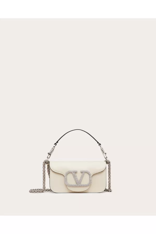 【関税&送料込み】Valentino Garavani Shoulder bags Valentino Garavani Locò Small Shoulder Bag With Jewel Logo by