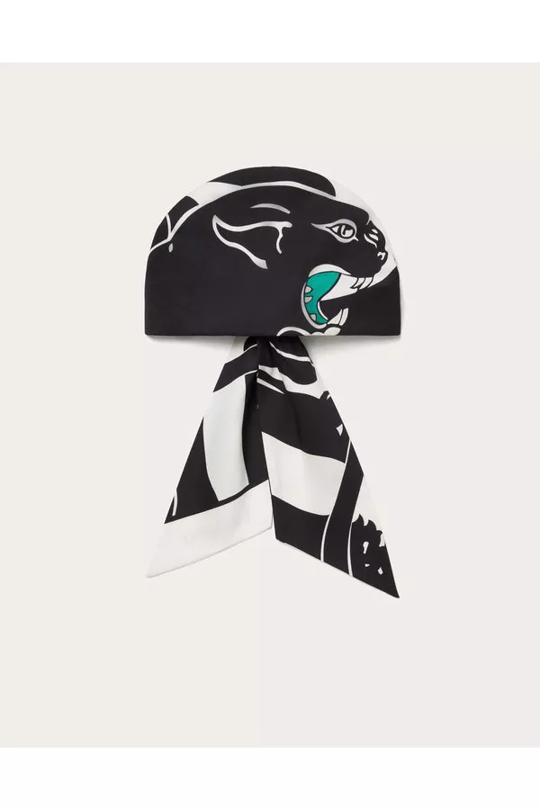 【関税&送料込】Valentino Garavani Printed Silk Escape Headb VALENTINO GARAVANI Escape striped silk and cotton-blend