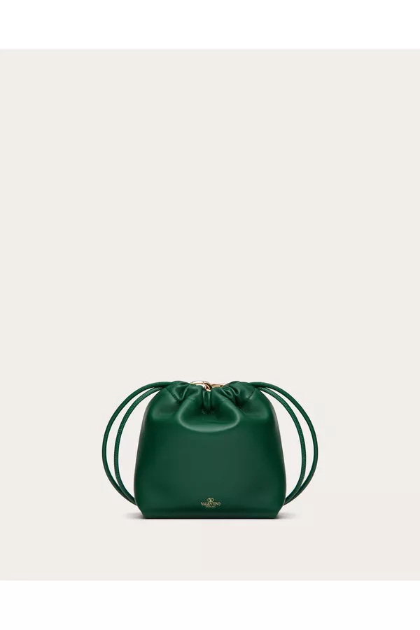 Vlogo Pouf Nappa Leather Mini Bucket Bag by Valentino
