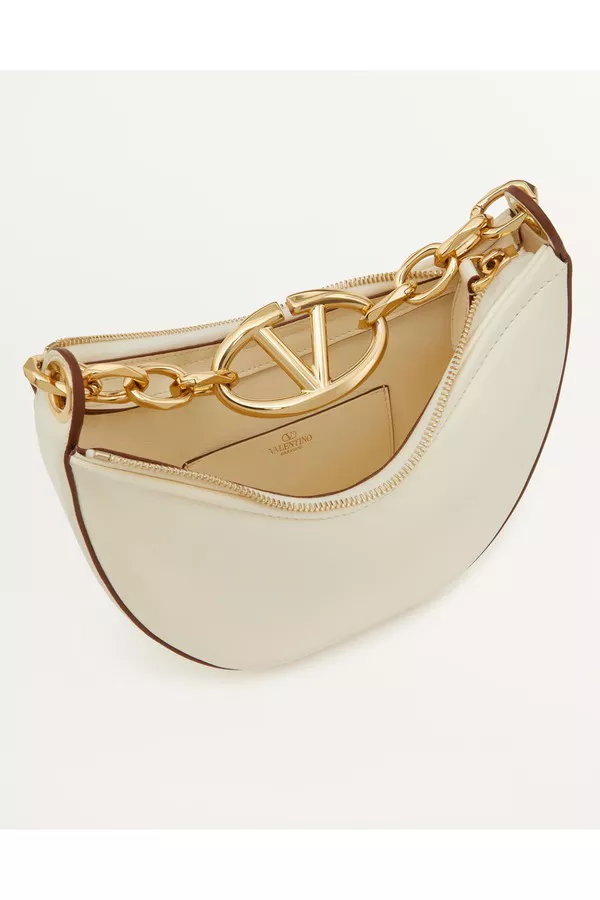 Vlogo Moon Mini Hobo Bag In Nappa Leather With Chain by