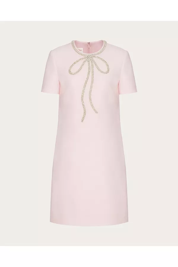 embroidered crepe couture dress Embroidered crepe dress main image 1