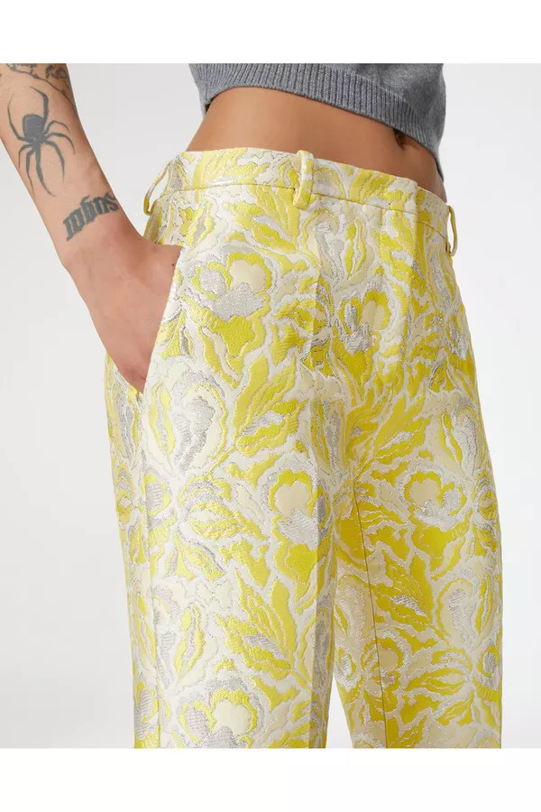 海外希少【VALENTINO】アイリス ブロケード パンツ イエロー Iris Brocade Pants by Valentino Garavani at THE MILE