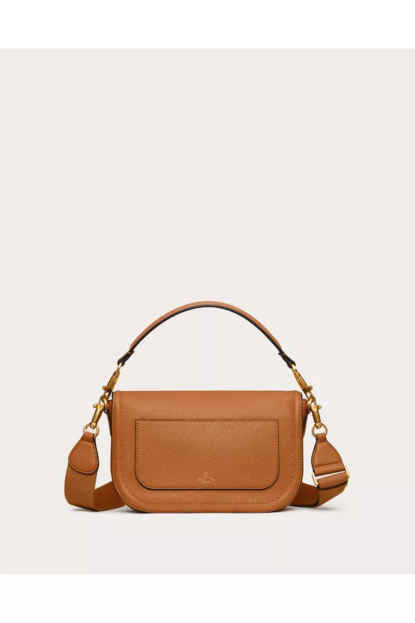 ショルダーバッグ・ポシェット VALENTINO GARAVANI Alltime' shoulder bag Brown Valentino Garavani Alltime Grainy Calfskin Shoulder Bag by