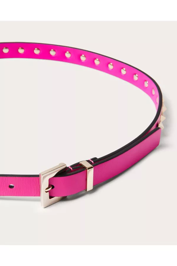 Rockstud Belt In Shiny Calfskin 15 Mm by Valentino Garavani