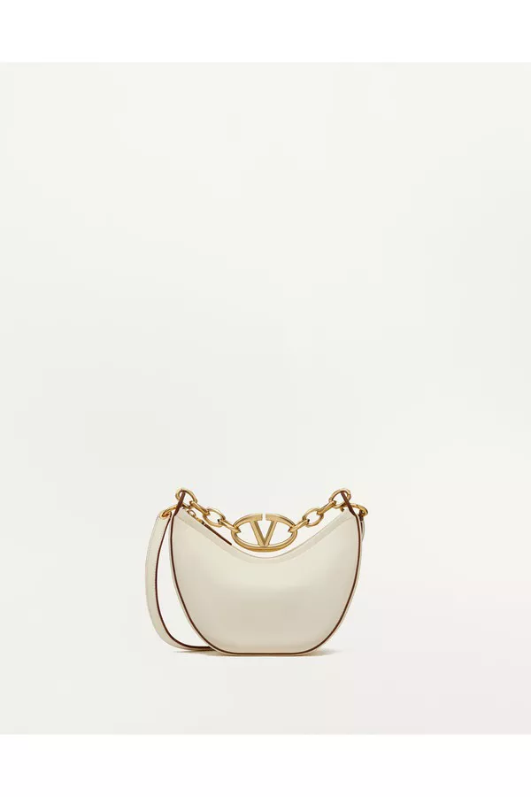 ハンドバッグ Valentino Garavani Ivory Leather Mini Hobo Vlogo Moon Handba Valentino Garavani Mini Hobo Vlogo Moon Handbag | italist