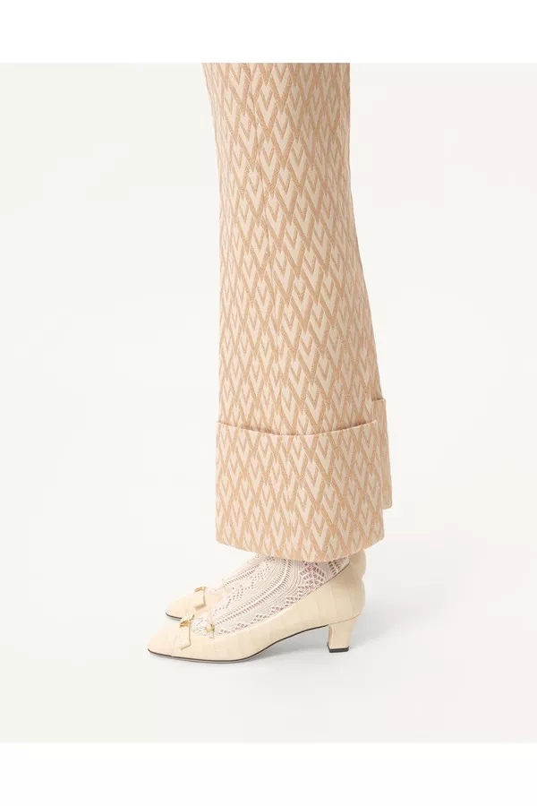 Toute La V Lurex Jacquard Pants by Valentino Garavani at THE