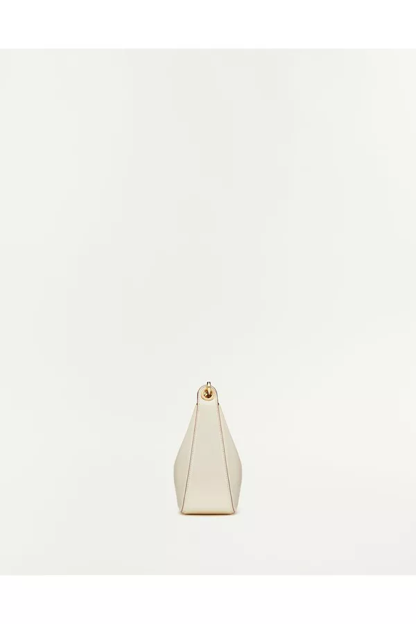 【関税&送料込】Valentino Garavani Ivory Leather Mini Hobo V Vlogo Moon Mini Hobo Bag In Nappa Leather With Chain by