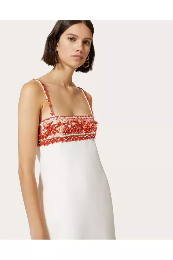Embroidered Crepe Couture Short Dress by Valentino Garavani at THE... Embroidered Crepe Couture Short Dress by Valentino Garavani at THE...