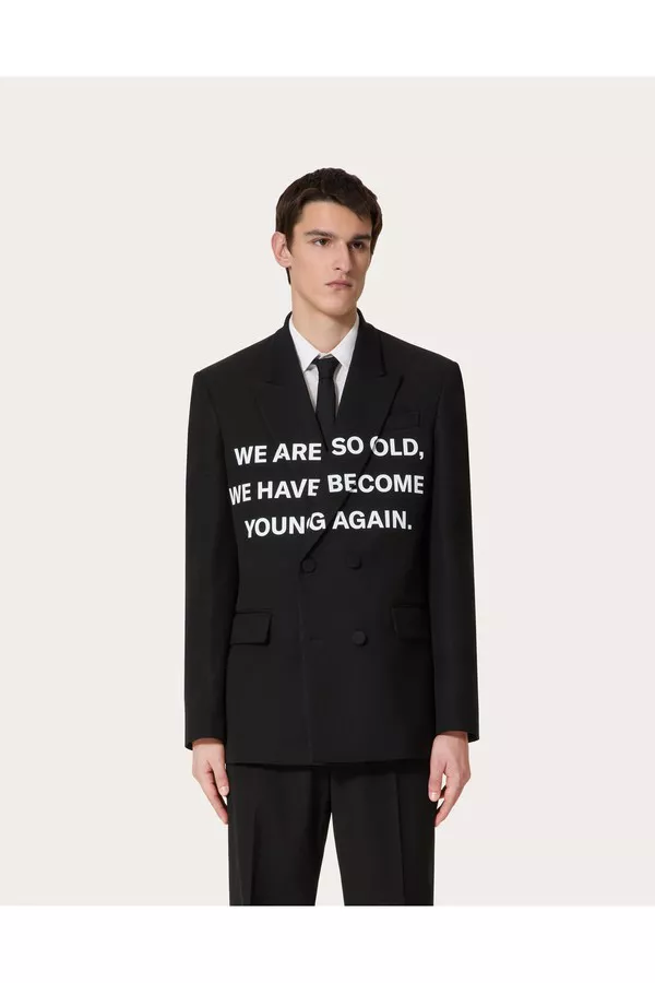 Silk Shantung Double-Breasted Jacket With 