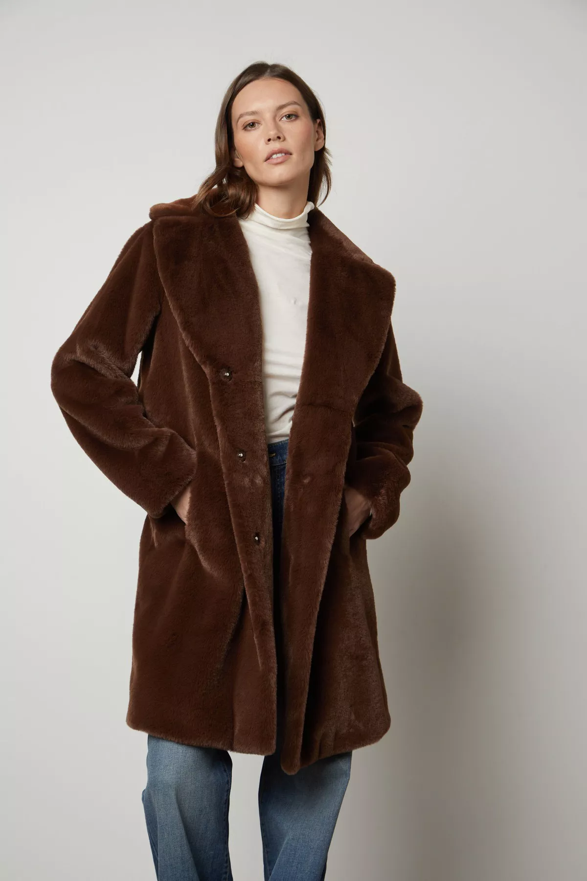 Evalyn Lux Faux Fur Coat by Velvet by Graham Spencer at THE MILE