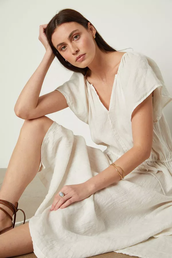 v line dresses Simple A-Line Satin Wedding Dress main image 1