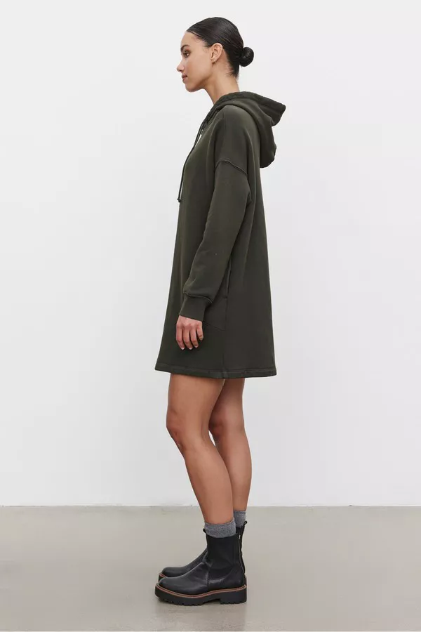 green velvet dress h&m Tassel Hoodie Dress Teal / Medium main image 1