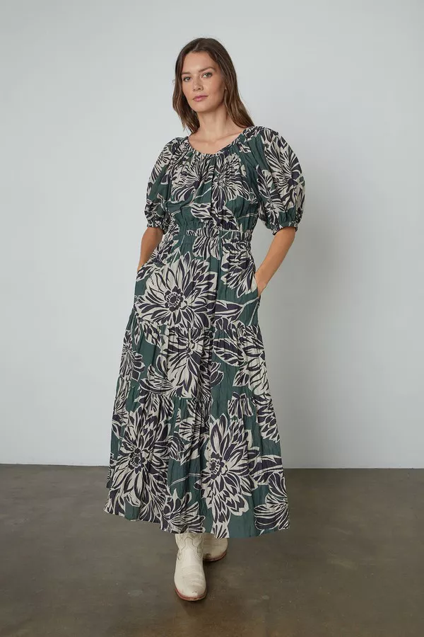 knee length dresses for ladies Raya Rossi Vesta Maxi Dress - Fatigue Green main image 0