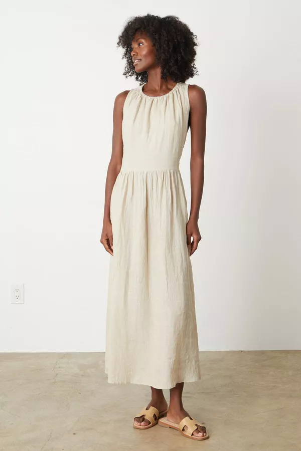 Polly Linen Cut Out Dress by Velvet by Graham & Spencer at THE MILE