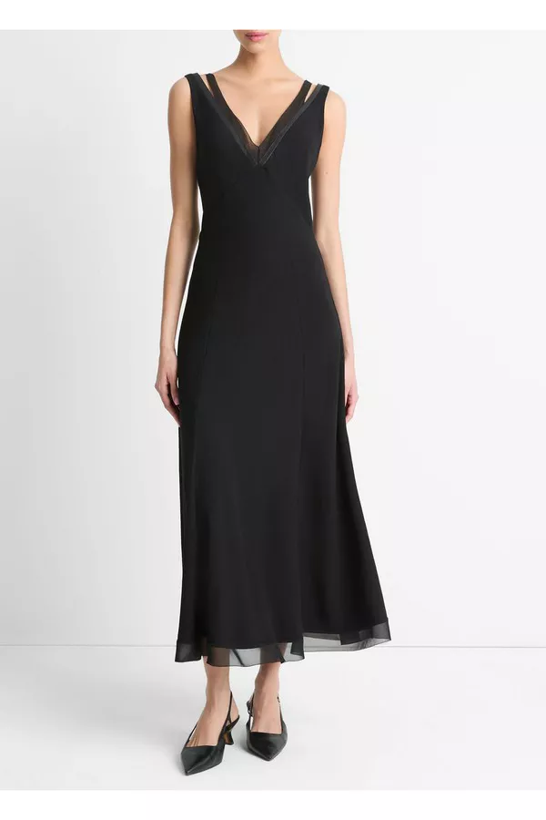 [LOEUVRE] Layered Sheer Slip Dress ★大人気★ DRESS - LOEUVRE