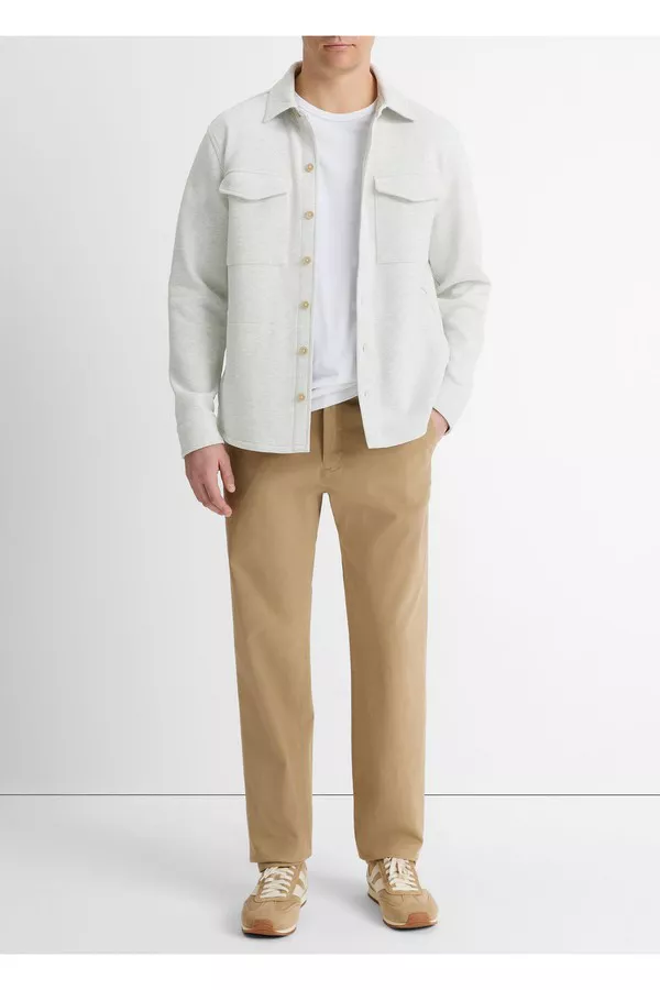 Double-Knit Cotton-Blend Piqué Shirt Jacket by Vince at THE MILE