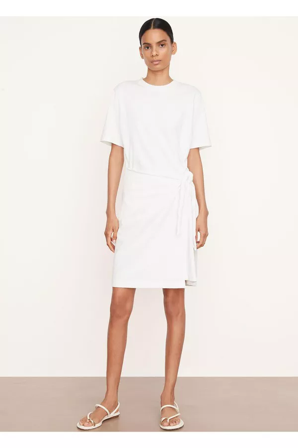 vince short sleeve side tie dress VINCE Short Sleeve Side Tie Dress