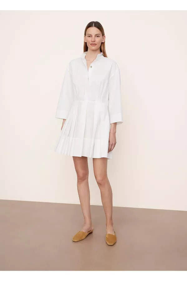 vince fitted band collar mini dress Fitted Band Collar Mini Dress by Vince at THE MILE
