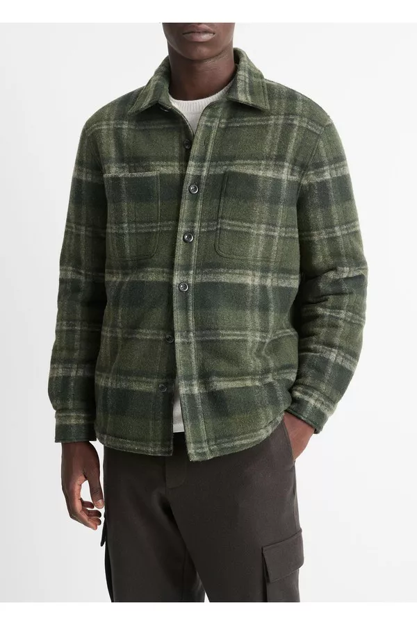Vince plaid shirt jacket sales