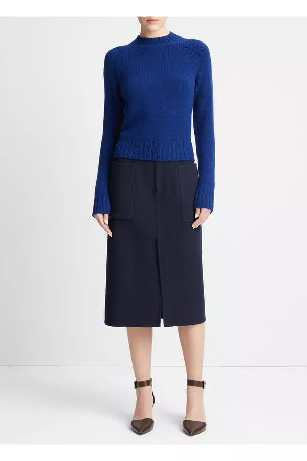 Cashmere Shrunken Mock Neck Sweater by Vince at THE MILE