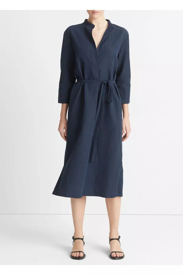 LENO(リノ) BAND COLLAR PULLOVER DRESS BAND COLLAR PULLOVER DRESS