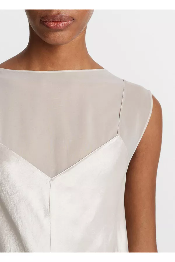 vince chiffon layered satin slip dress Vince Chiffon Layered Slip Dress