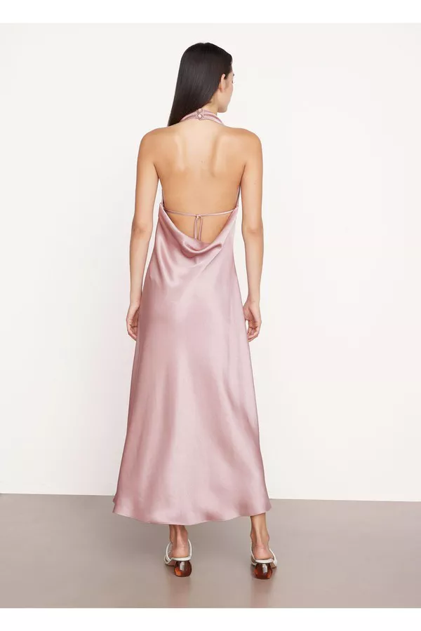 Draped Cowl Neck Halter Dress by Vince at THE MILE