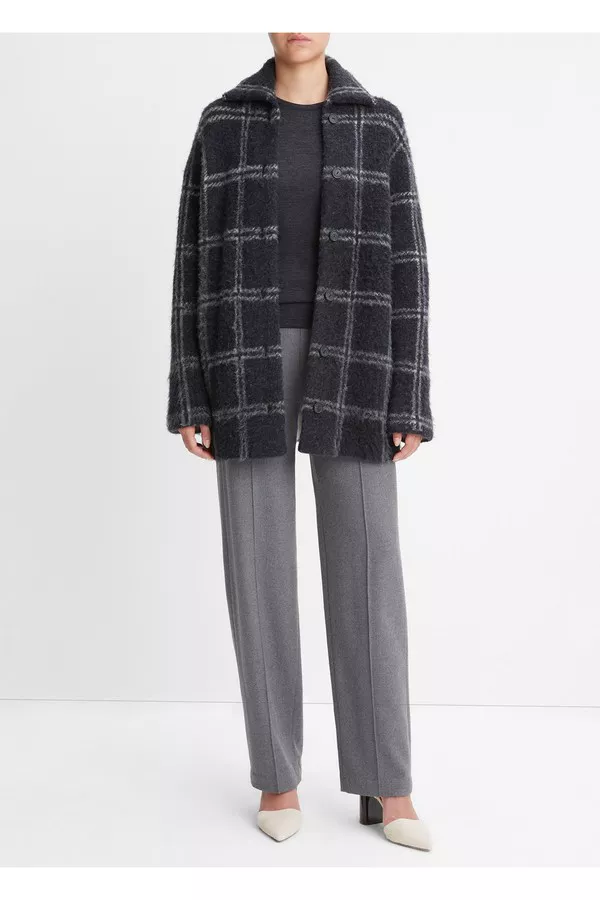 Plaid Car Cardigan Coat by Vince at THE MILE