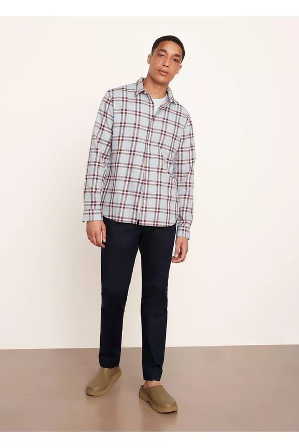 Vnce Blue Plad Mens - Gem