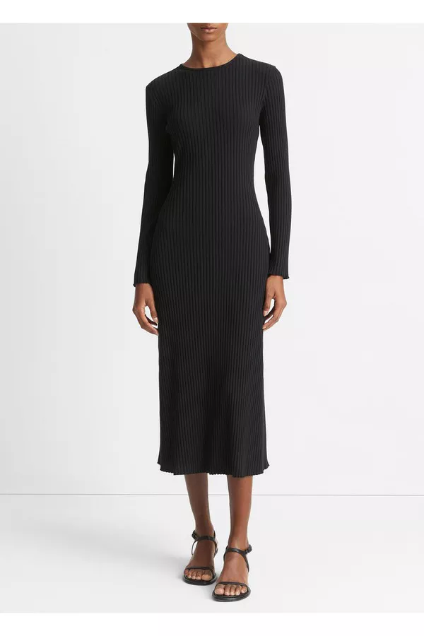 vince long sleeve crew neck dress Vince Women's Long Sleeve Mock Neck Dress