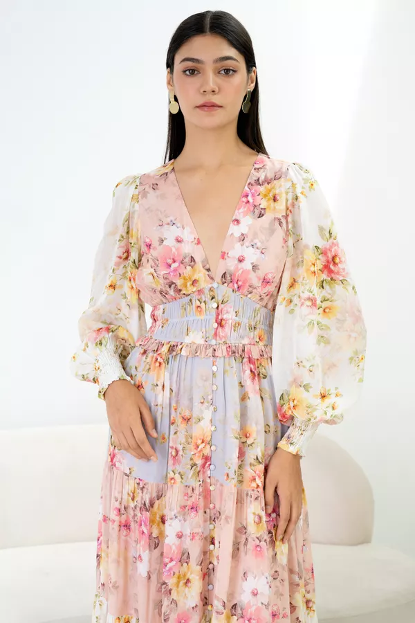 Frida Maxi Dress Dazzling Garden / XL