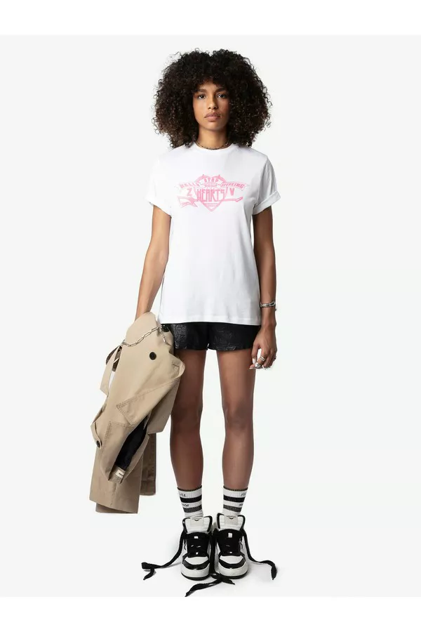 ZADIG & VOLTAIRE エトウィン Tシャツ JWTS02805 21 Oversized Mouse Print Gray T-shirt | Zadig&Voltaire