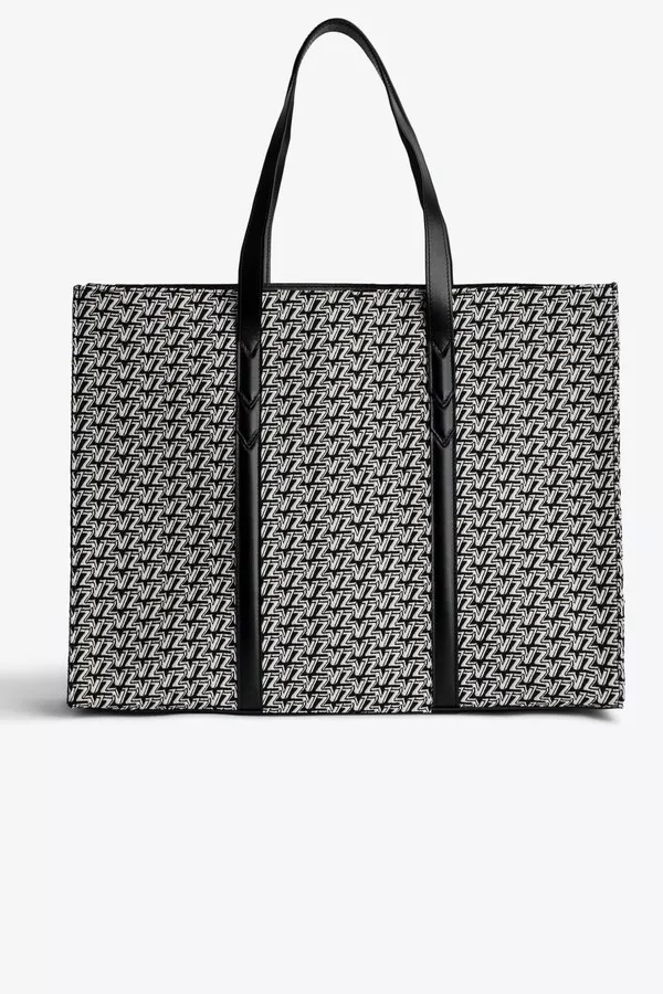 トートバッグ Z Monogram Tote - Zadig & Voltaire - Synthetic - Black Zadig&Voltaire Z XL Shopper Monogram Bag in Black Canvas | H