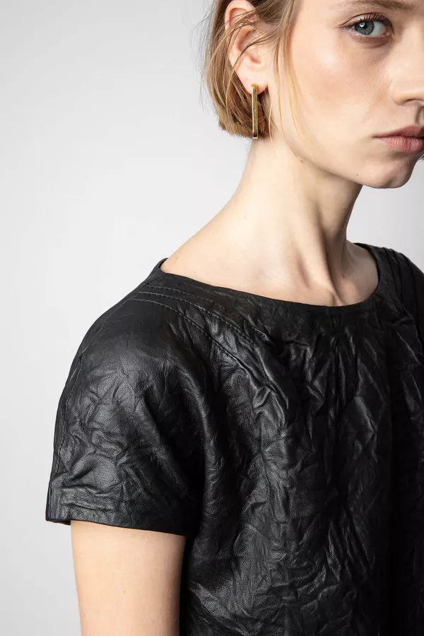 Rexa Crinkled Leather Dress by Zadig & Voltaire at THE MILE