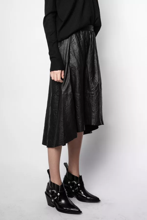 Joslin Cuir Froissé Skirt by Zadig & Voltaire at THE MILE