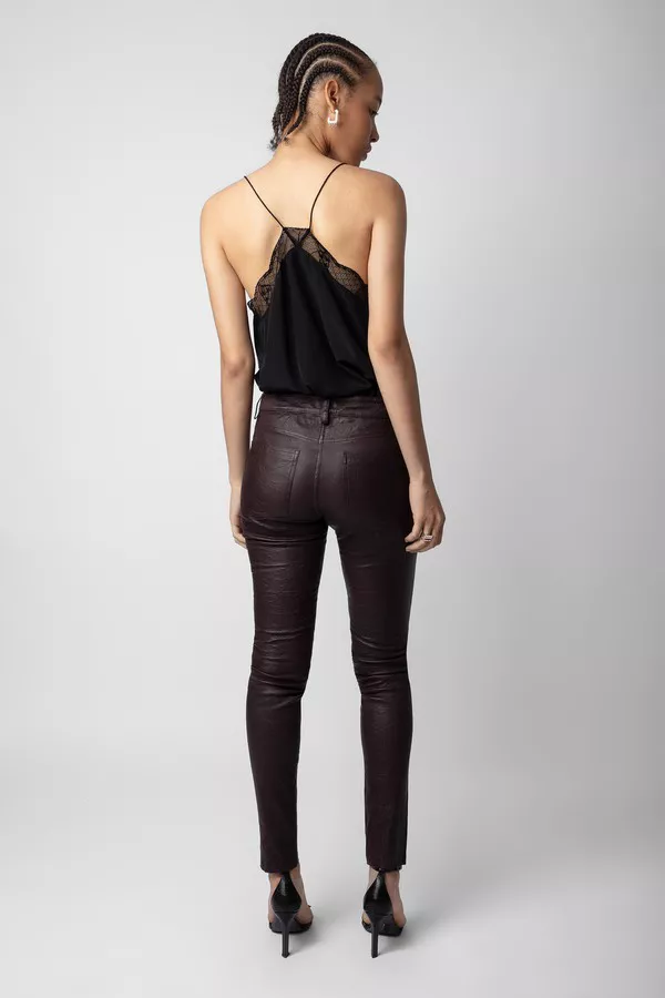 Phlame Crinkled Leather Pants by Zadig & Voltaire at THE MILE