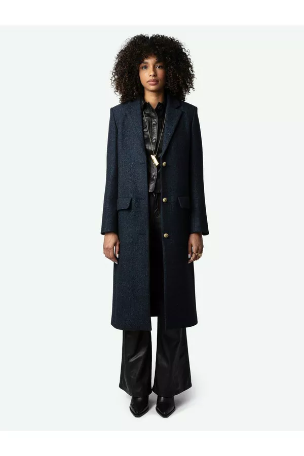 ZADIG&VOLTAIRE カシミヤ混 ロングコート S Long Anthracite Wrap Coat for Women | Zadig&Voltaire