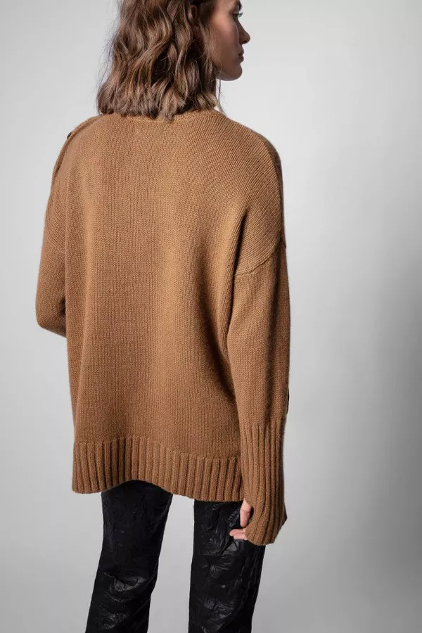 ZADIG & VOLTAIRE Alma Cashmere Sweater in Ink | endource