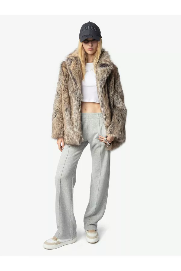 ファーコート　samoyed nugu sollon ZARA dholic ZARA ZW COLLECTION FAUX FUR COLLAR COAT STONE NEW 2024 SIZES