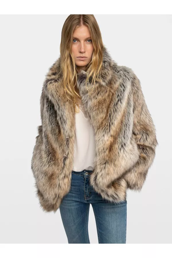 Faune Faux Fur Short Coat by Zadig & Voltaire at THE MILE